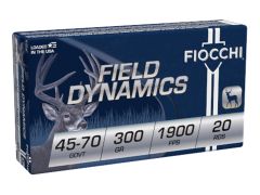 Fiocchi Field Dynamics, 45-70 Gov't, hollow point flat nose, hunting ammo, fiocchi ammo, Ammunition Depot