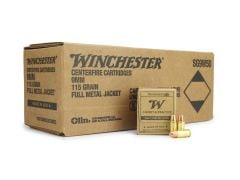 Winchester Service Grade 9mm Ammo for Sale, Buy 9mm 115 Grain FMJ Ammo, Winchester 9mm Bulk Ammo, Best Price 9mm Practice Ammo, 9mm Full Metal Jacket Rounds, Winchester 9mm Ammo Reviews, Ammunition Depot