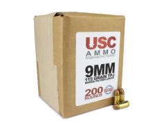 US Cartridge, USC ammo, 9mm, remanufactured ammo, 9mm tpj, tpj ammo, range ammo, 115 grain 9mm, 9mm for sale, 9mm ammo, Ammunition Depot