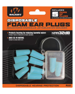 Walkers Game Ear Foam Ear Plugs, Wlkr Gwp-fp5pk-tl  Foam Ear Plug 5pk Teal