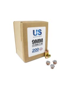 US Cartridge 9mm 115 Grain +P Nosler JHP 200 Rounds